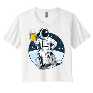 Space Kegger Party Astronaut Women's Crop Top Tee