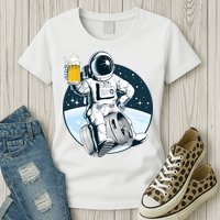 Space Kegger Party Astronaut Womens T-Shirt
