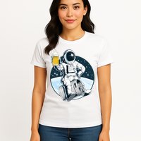 Space Kegger Party Astronaut Womens T-Shirt