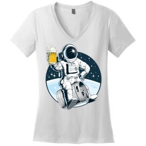 Space Kegger Party Astronaut Women's V-Neck T-Shirt