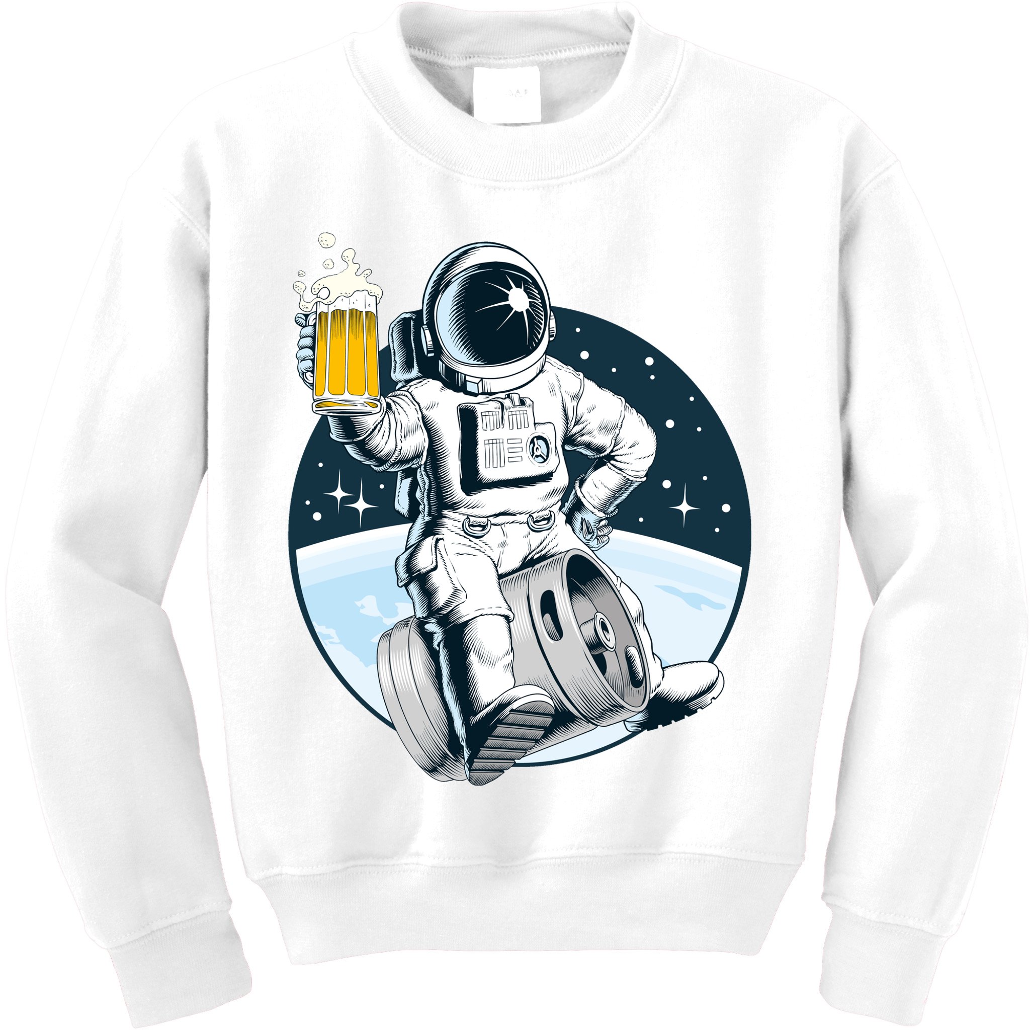Space Kegger Party Astronaut Kids Sweatshirt