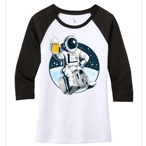 Space Kegger Party Astronaut Women's Tri-Blend 3/4-Sleeve Raglan Shirt