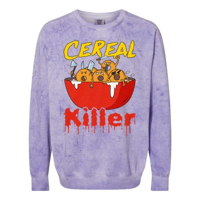 Serial Killer Parody Cereal Killer Colorblast Crewneck Sweatshirt