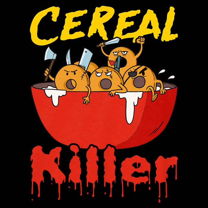 Serial Killer Parody Cereal Killer Stripe Pom Pom Beanie