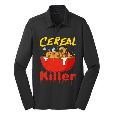 Serial Killer Parody Cereal Killer Silk Touch Performance Long Sleeve Polo