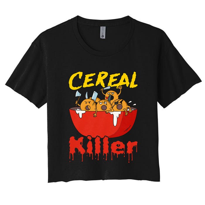 Serial Killer Parody Cereal Killer Women's Crop Top Tee