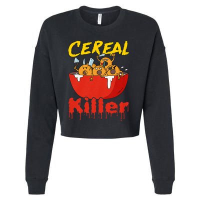 Serial Killer Parody Cereal Killer Cropped Pullover Crew