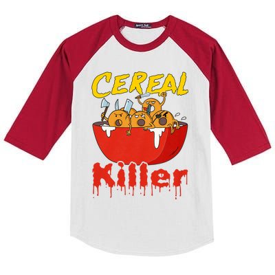 Serial Killer Parody Cereal Killer Kids Colorblock Raglan Jersey