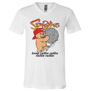 Sisyphus Keep Rollin Rollin Rollin Rollin V-Neck T-Shirt