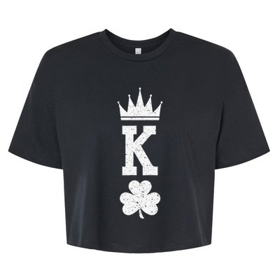 Shamrock King St Patrick Humor Gift Bella+Canvas Jersey Crop Tee