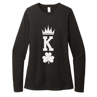 Shamrock King St Patrick Humor Gift Womens CVC Long Sleeve Shirt