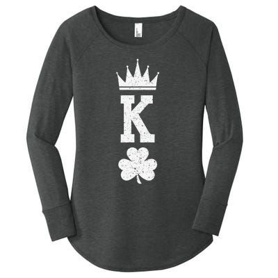 Shamrock King St Patrick Humor Gift Women's Perfect Tri Tunic Long Sleeve Shirt