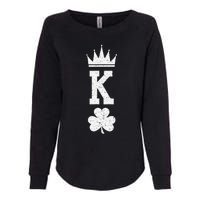 Shamrock King St Patrick Humor Gift Womens California Wash Sweatshirt