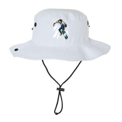 Skateboard Kickflip Skull Skeleton Skater Gift Legacy Cool Fit Booney Bucket Hat