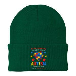 Sarcastic Keep Staring You Might Cure My Autism Awareness Knit Cap Winter Beanie