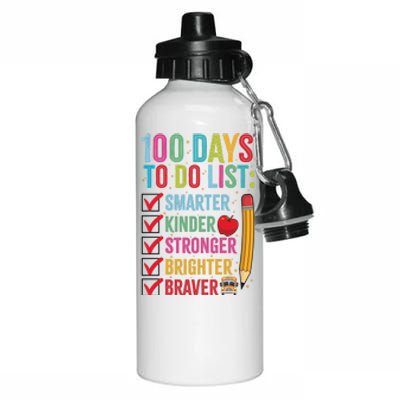 Smarter Kinder Stronger Brighter 100 Days Of School Teacher Aluminum Water Bottle 