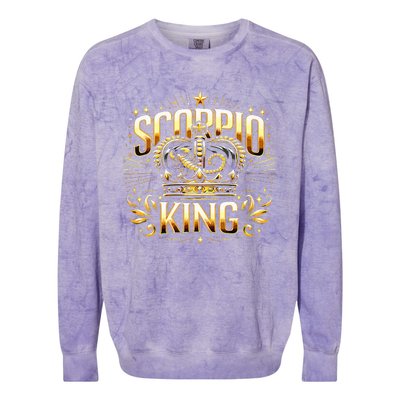 Scorpio King 's Birthday Scorpion Sign November Born  Colorblast Crewneck Sweatshirt