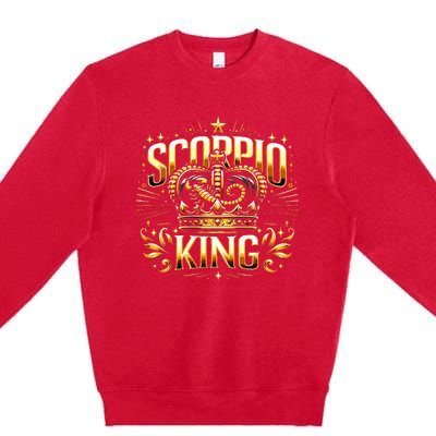 Scorpio King 's Birthday Scorpion Sign November Born  Premium Crewneck Sweatshirt