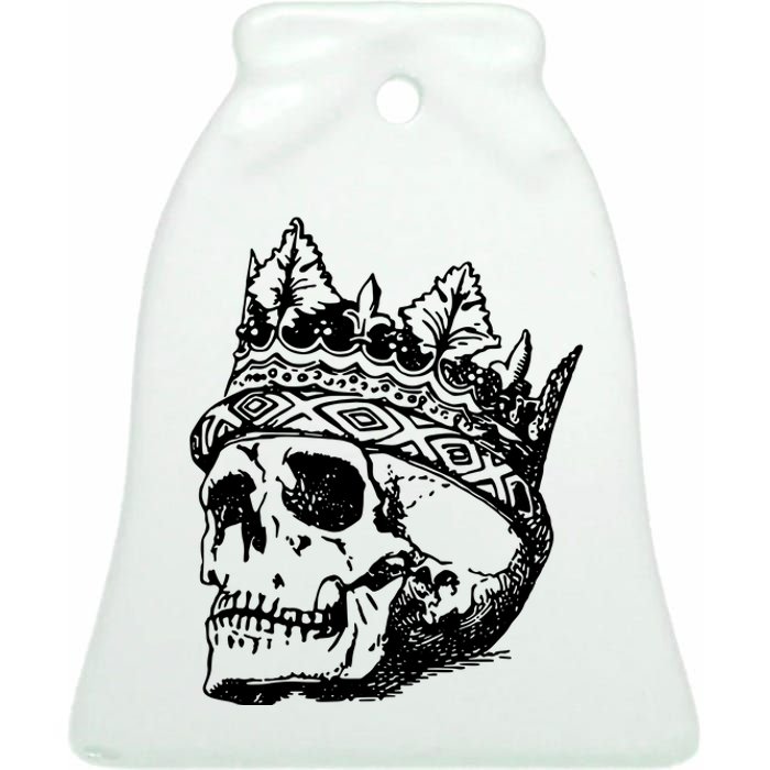 Skull King Ceramic Bell Ornament