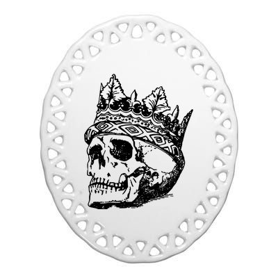 Skull King Ceramic Oval Ornament