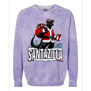 Santazilla Kaiju Santa Christmas Japanese Monster Xmas Cool Gift Colorblast Crewneck Sweatshirt