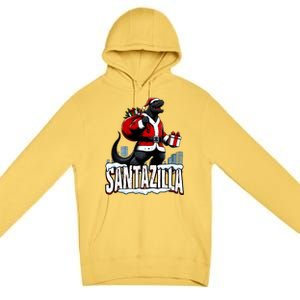 Santazilla Kaiju Santa Christmas Japanese Monster Xmas Cool Gift Premium Pullover Hoodie