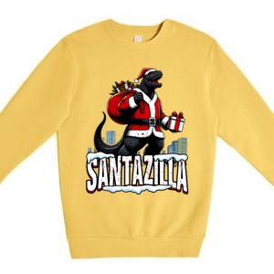 Santazilla Kaiju Santa Christmas Japanese Monster Xmas Cool Gift Premium Crewneck Sweatshirt