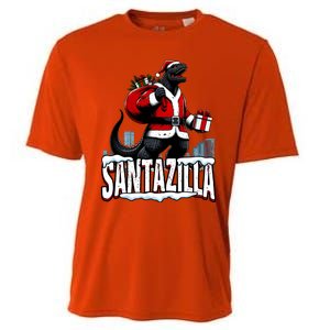 Santazilla Kaiju Santa Christmas Japanese Monster Xmas Cool Gift Cooling Performance Crew T-Shirt