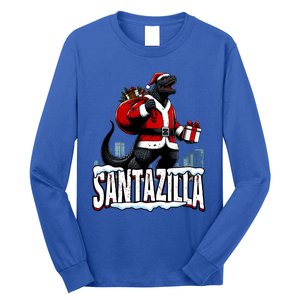 Santazilla Kaiju Santa Christmas Japanese Monster Xmas Cool Gift Long Sleeve Shirt