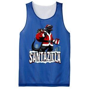 Santazilla Kaiju Santa Christmas Japanese Monster Xmas Cool Gift Mesh Reversible Basketball Jersey Tank