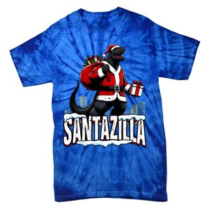 Santazilla Kaiju Santa Christmas Japanese Monster Xmas Cool Gift Tie-Dye T-Shirt