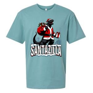 Santazilla Kaiju Santa Christmas Japanese Monster Xmas Cool Gift Sueded Cloud Jersey T-Shirt