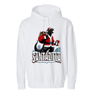 Santazilla Kaiju Santa Christmas Japanese Monster Xmas Cool Gift Garment-Dyed Fleece Hoodie