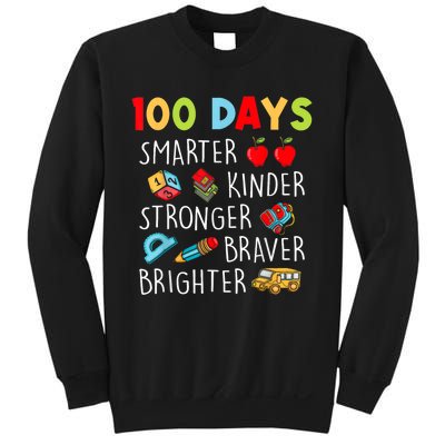 Smarter Kinder Stronger Brighter 100 Days Of School Teacher Sweatshirt