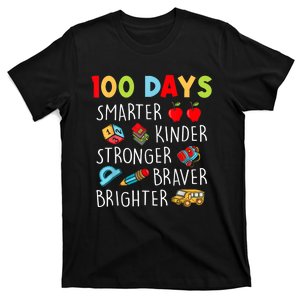 Smarter Kinder Stronger Brighter 100 Days Of School Teacher T-Shirt