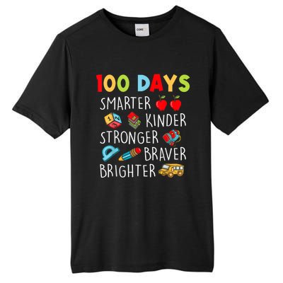 Smarter Kinder Stronger Brighter 100 Days Of School Teacher Tall Fusion ChromaSoft Performance T-Shirt