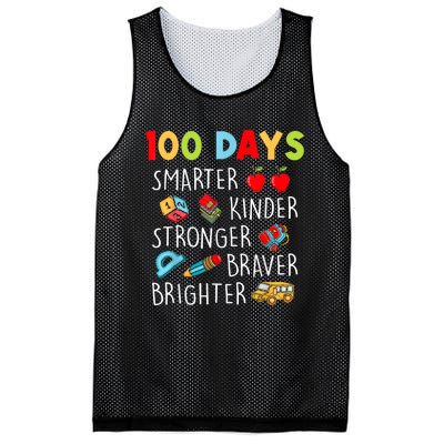 Smarter Kinder Stronger Brighter 100 Days Of School Teacher Mesh Reversible Basketball Jersey Tank