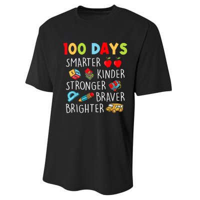 Smarter Kinder Stronger Brighter 100 Days Of School Teacher Performance Sprint T-Shirt