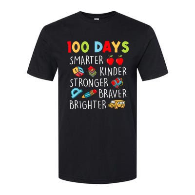 Smarter Kinder Stronger Brighter 100 Days Of School Teacher Softstyle CVC T-Shirt