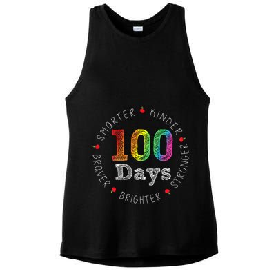 Smarter Kinder Stronger Brighter 100 Days Of School Ladies PosiCharge Tri-Blend Wicking Tank