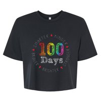 Smarter Kinder Stronger Brighter 100 Days Of School Bella+Canvas Jersey Crop Tee