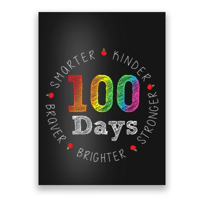 Smarter Kinder Stronger Brighter 100 Days Of School Poster