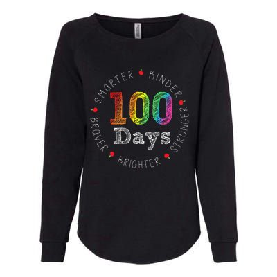 Smarter Kinder Stronger Brighter 100 Days Of School Womens California Wash Sweatshirt