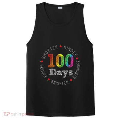 Smarter Kinder Stronger Brighter 100 Days Of School PosiCharge Competitor Tank