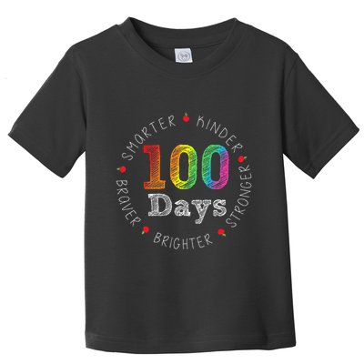 Smarter Kinder Stronger Brighter 100 Days Of School Toddler T-Shirt