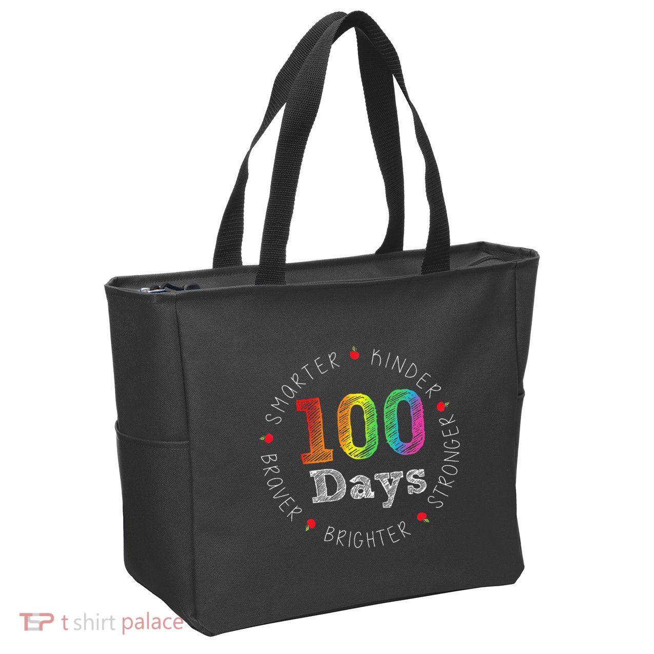 Smarter Kinder Stronger Brighter 100 Days Of School Zip Tote Bag