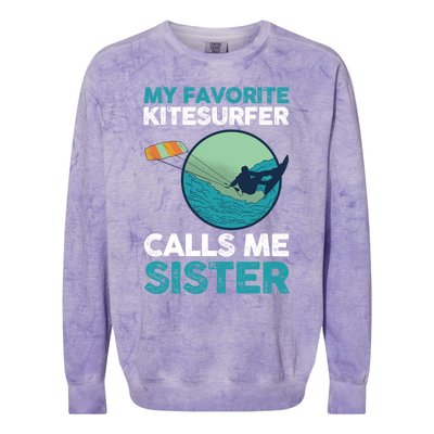 Surfing Kitesurfing Sister Kitesurfer Meaningful Gift Colorblast Crewneck Sweatshirt