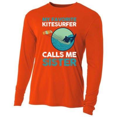 Surfing Kitesurfing Sister Kitesurfer Meaningful Gift Cooling Performance Long Sleeve Crew