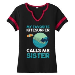 Surfing Kitesurfing Sister Kitesurfer Meaningful Gift Ladies Halftime Notch Neck Tee