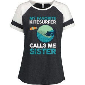 Surfing Kitesurfing Sister Kitesurfer Meaningful Gift Enza Ladies Jersey Colorblock Tee